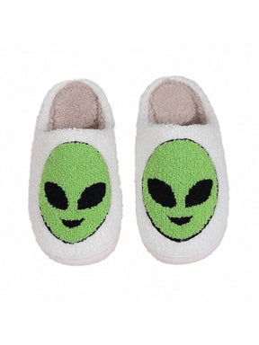 Pantufa Macia De Pelúcia Estampa Alienígena Chinelo Doméstico Confortável