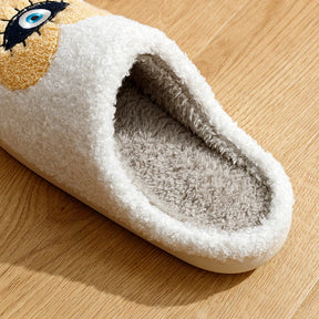 Pantufa Feminina Estampa Coração Chinelo De Pelúcia Confortável