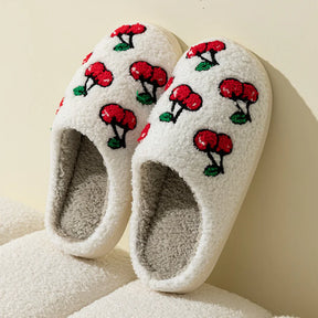 Pantufa Feminina Sola Macia Confortável Antiderrapante Estampa Frutas