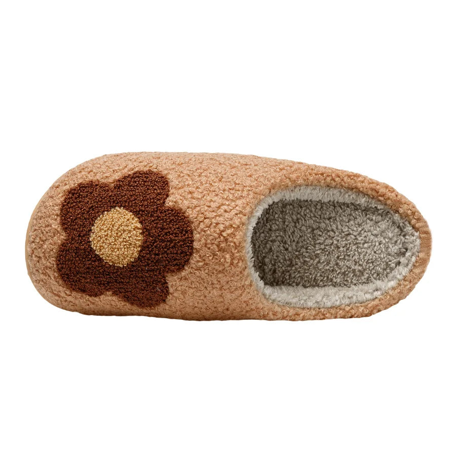 Pantufa Feminina De Algodão Sola Macia Bordado Flores Moda Casual