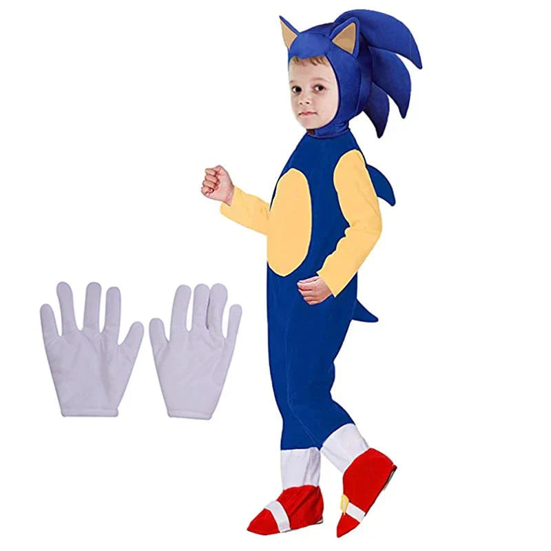 Fantasia do Sonic Infantil para Crianças Material De Alta Qualidade