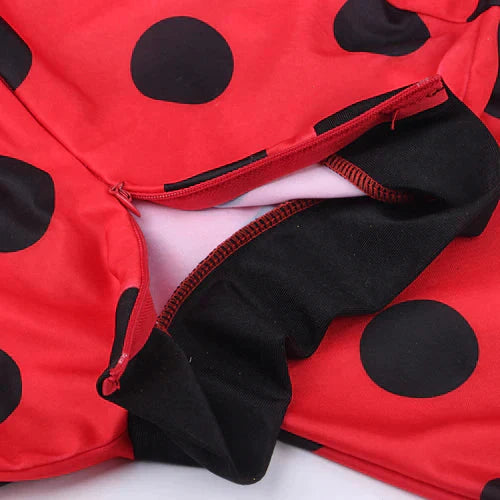 Fantasia Ladybug Com Peruca e Acessório de Brinde Fantasia Com detalhes Autênticos