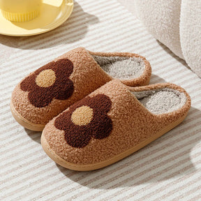 Pantufa Feminina De Algodão Sola Macia Bordado Flores Moda Casual