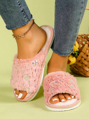 Pantufa Feminina Estampa De Borboletas Prateadas Chinelo respirável Com Sola Antiderrapante