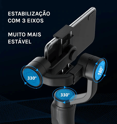 Gimbal Estabilizador de Celular com 3 Eixos e 330 Graus - Loja Dulcy